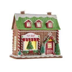 Raz Gingerbread LED Lighted Town Building Christmas Decoration -The Jolly Christmas Shop apiwdwtb9 48245.1646091929