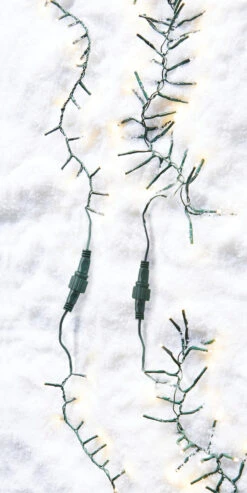 Raz 34' Connectable Cluster Garland Green Wire With White Lights Christmas Light Strand L4137016