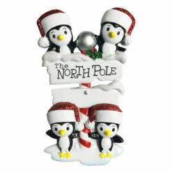 Penguin Family Of 4 At The North Pole Personalized Christmas Ornament OR1739-4 -The Jolly Christmas Shop apixf6ioj 35146.1646091875