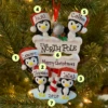 Penguin Family Of 5 At The North Pole Personalized Christmas Ornament OR1739-5