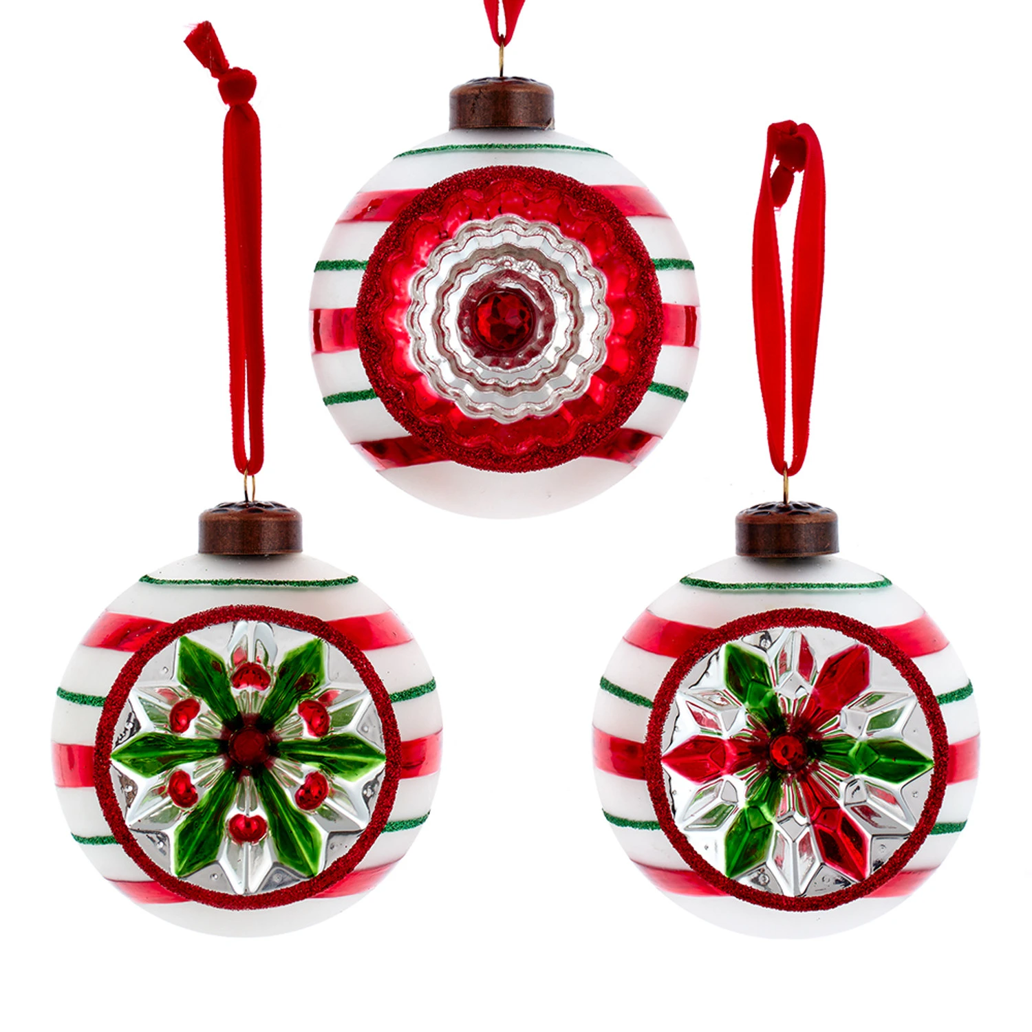 Kurt Adler 3" The Early Years Glass Reflector Vintage Inspired Christmas Ornament Set GG1500 Kurt Adler 3" The Early Years Glass Reflector Vintage Inspired Christmas Ornament Set GG1500 -The Jolly Christmas Shop gg1500 49117.1678218232