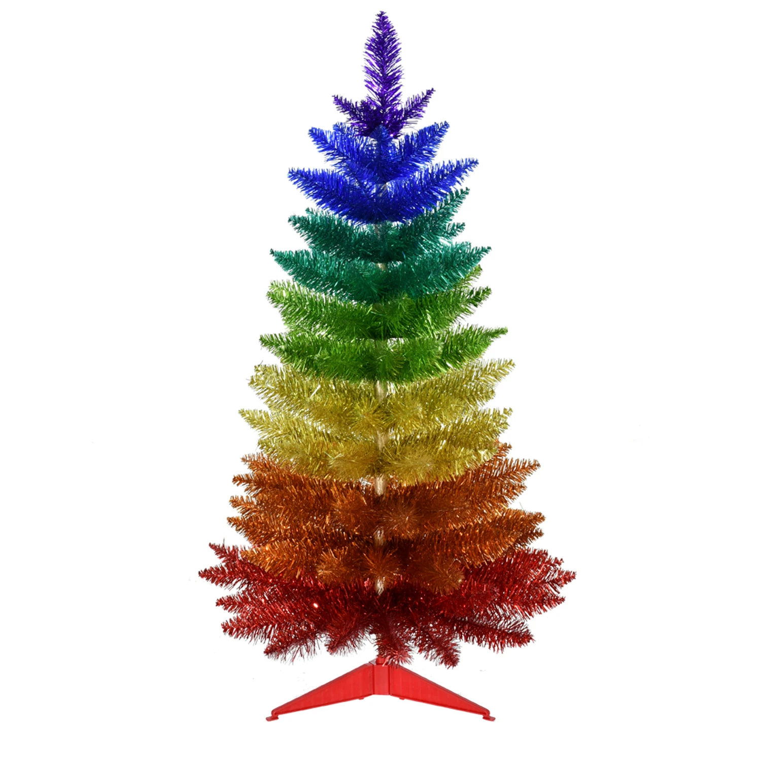 Kurt Adler 3' or 4' Un-Lit Rainbow Foil Artificial Christmas Tree Kurt Adler 3' Or 4' Un-Lit Rainbow Foil Artificial Christmas Tree -The Jolly Christmas Shop tr2392 86531.1678131152